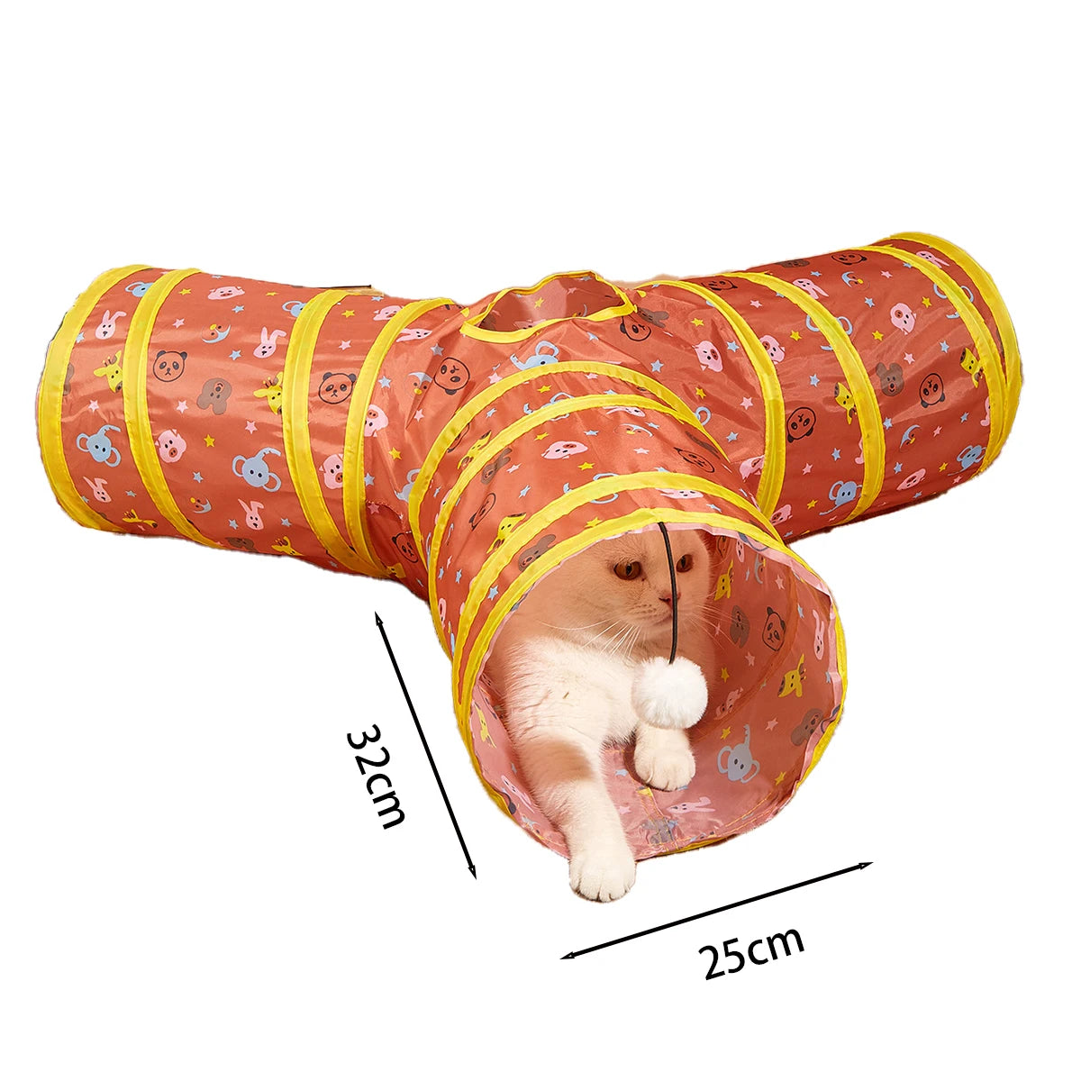Tunnel pour Chat - Rouge et Jaune
