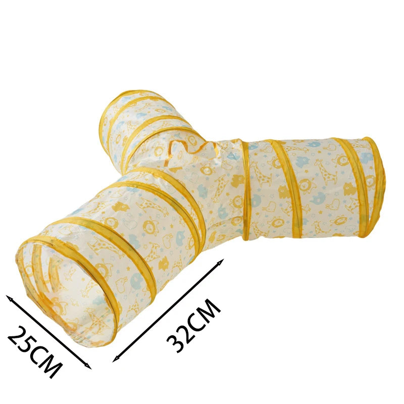 Tunnel pour Chat - Blanc et Jaune