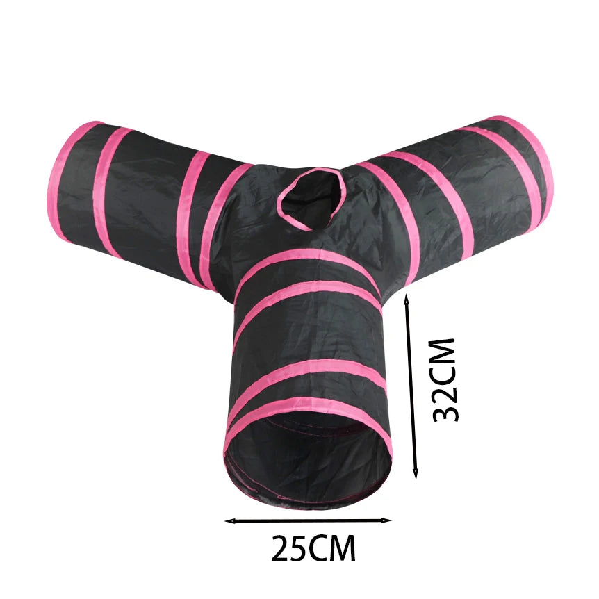 Tunnel pour Chat - Noir et Rose